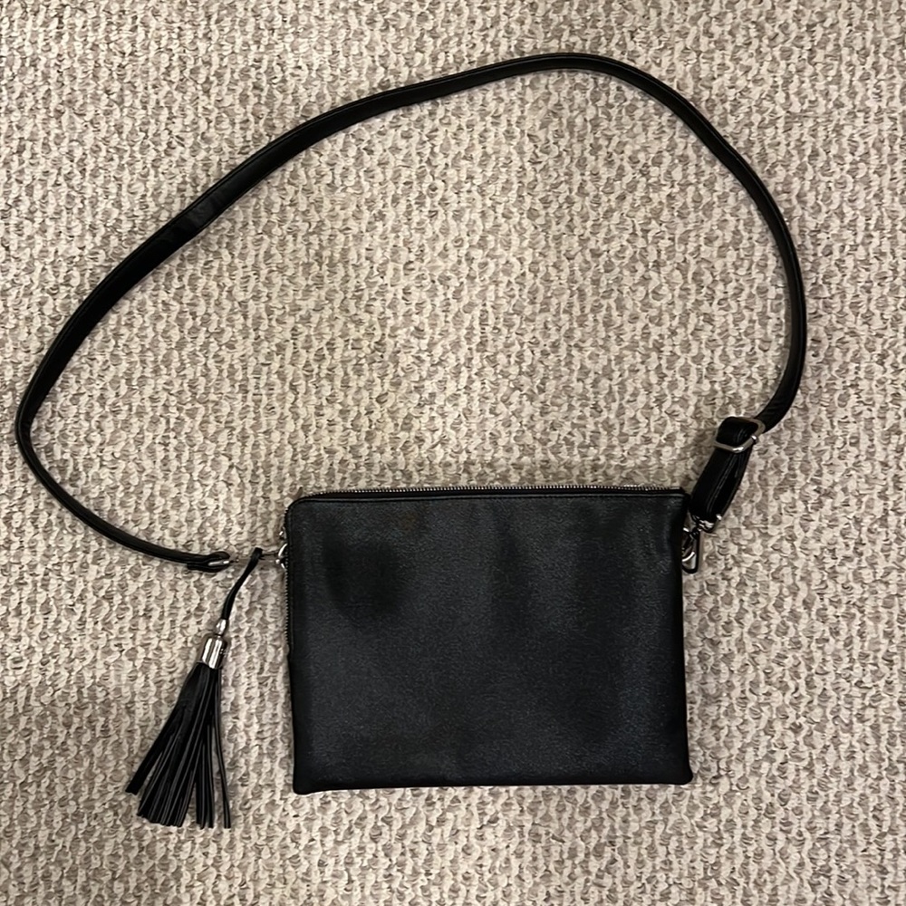 Black tablet crossbody